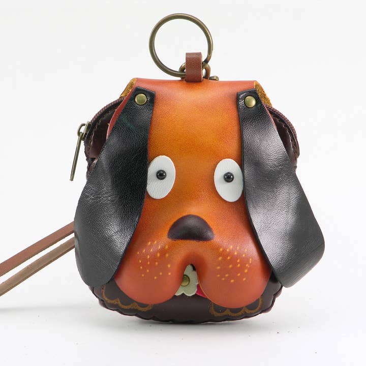 Sunflower Handmade leather inc - Wholesale Coin Purse - Women's - Dog Wristlet - E362 leather coin purse wallet