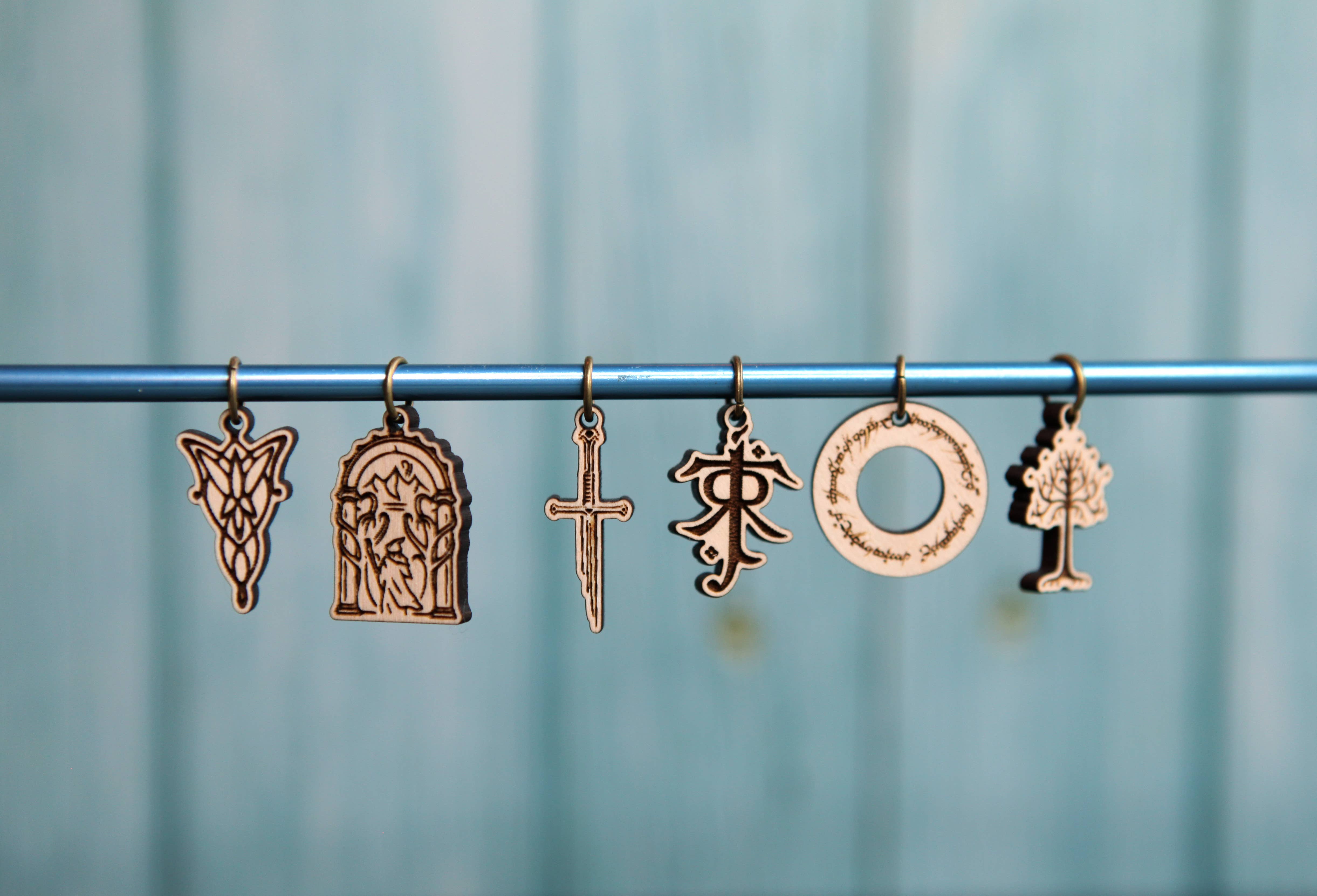 Sunrise Grove - Wholesale Knitting/Crochet Supplies - LOTR Tolkien Knitting Stitch Markers Set of 6 9