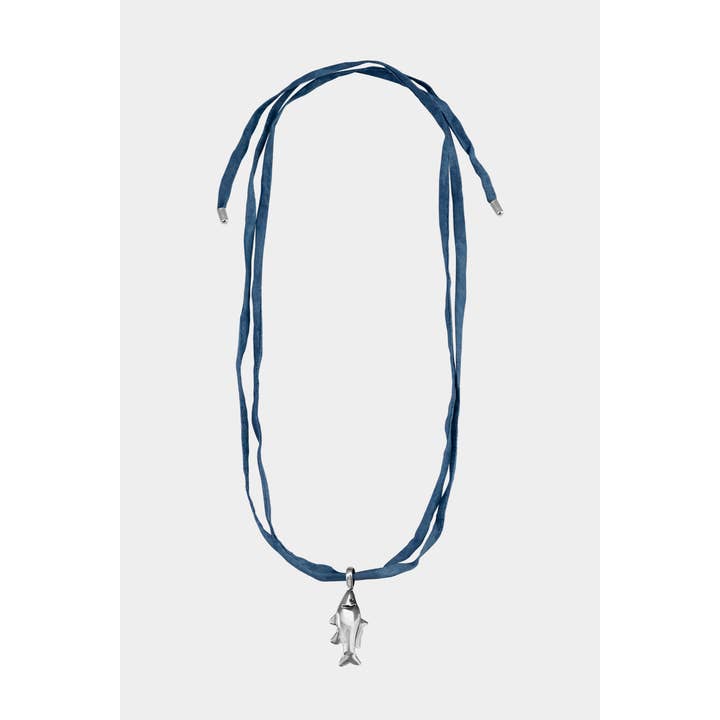 Lucky Fish on Raw Silk for wholesale by Kara Yoo