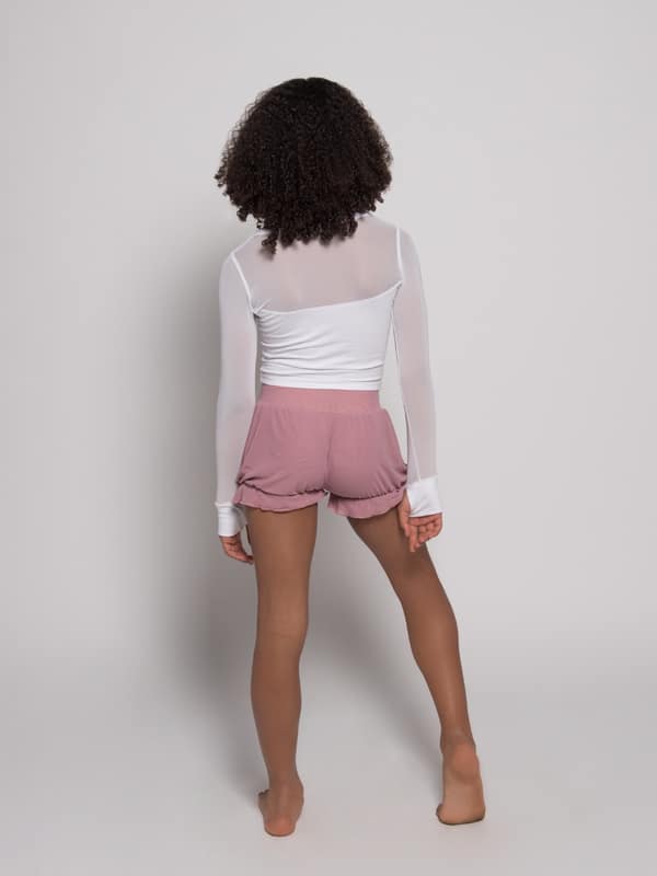 Sugar And Bruno - Wholesale T-Shirt - Kids - Long Sleeve Stretchy Mesh Youth Top, White1