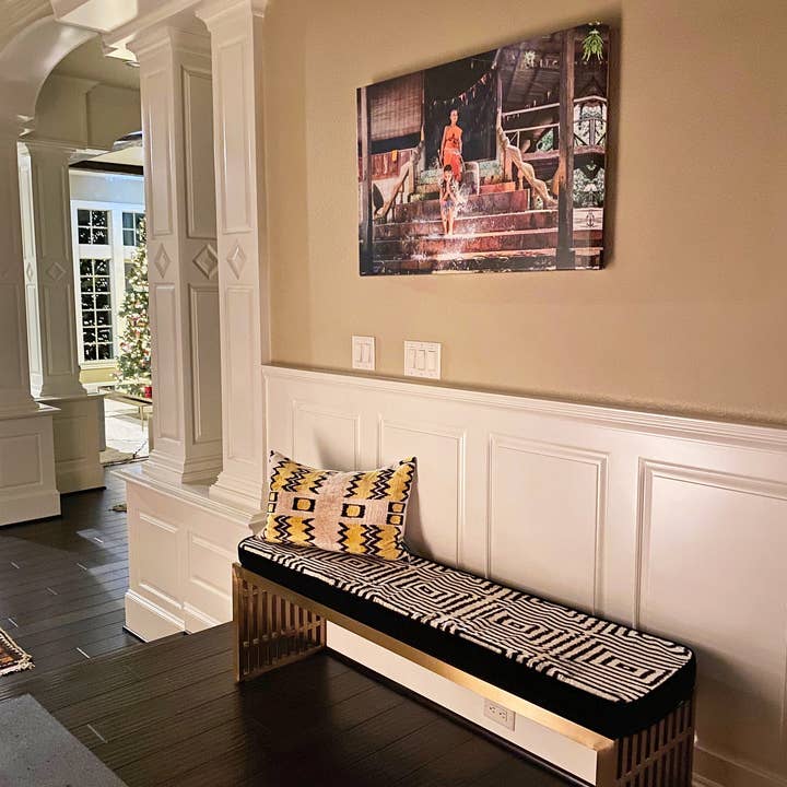 Samarra Home - Wholesale Bench - Custom Ikat Bench Cushion, Silk & Velvet Cushion Cover4