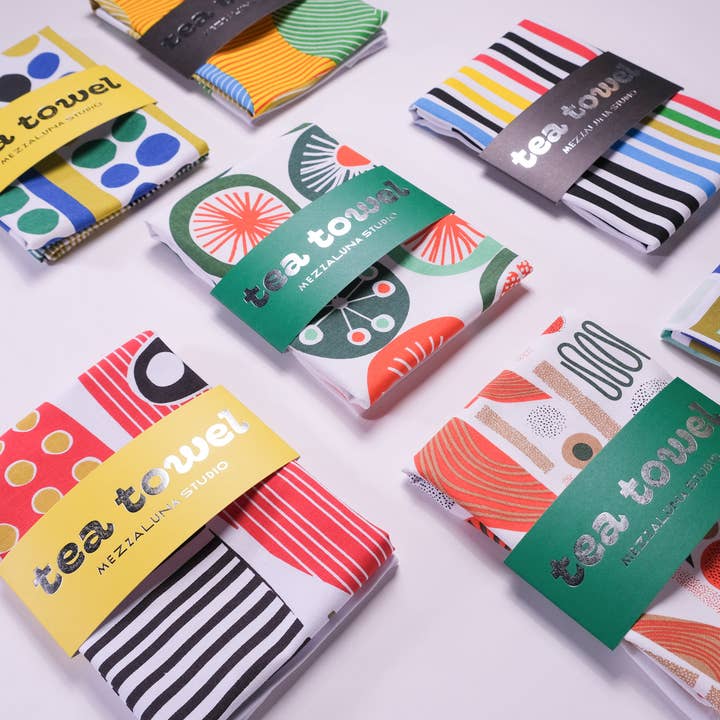 Mezzaluna Studio - Wholesale Tea Towel - Canoes Tea Towel
