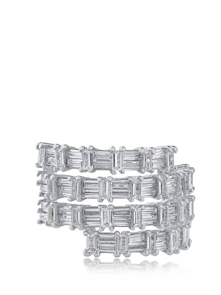 Baguette CZ indpakningsring for engroshandel hos CZ by Kenneth Jay Lane