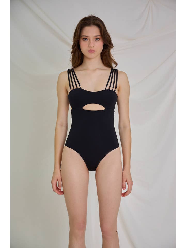 Aulala Paris - Wholesale One Piece Swimsuit - Women's - The Modern Muse One Piece Swimsuit with Wide Beaded Strap