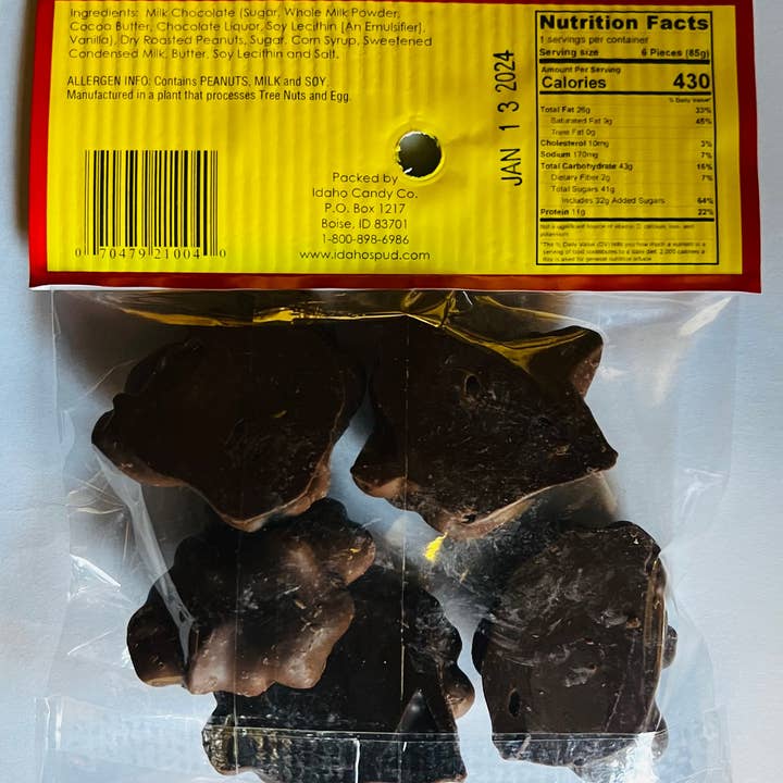 Idaho Candy Co. - Wholesale Chocolate-covered sweets - Chocolate Caramel Peanut Clusters - Bag - 3oz4