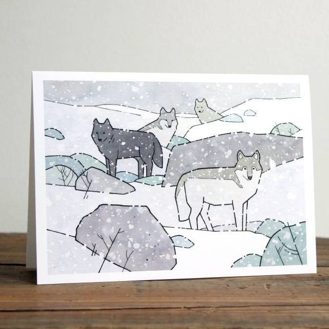 Wolf Pack Christmas Card for wholesale by Studio Tuesday