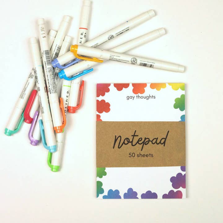 Raspberry Cloud Studio - Wholesale Notepad - Gay Thoughts Rainbow LGBTQ Notepad2