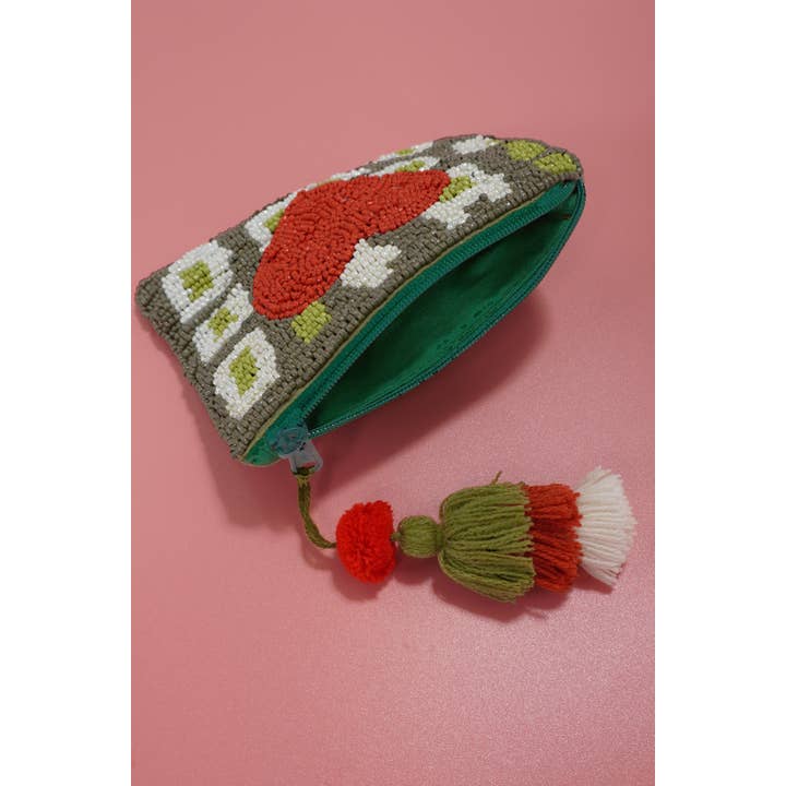 OLIVE VALENTINE'S DAY RED HEART SEE BEAD COIN PURSE | 91CP898 for wholesale on Faire