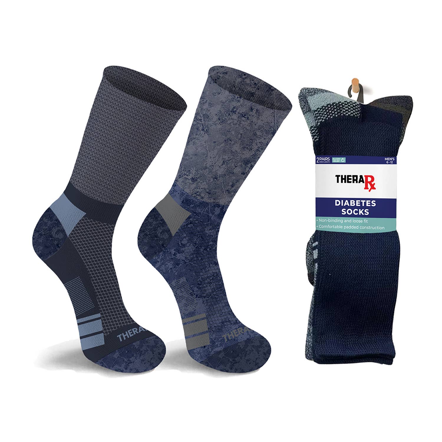 Extreme Fit Wholesale – wholesale Socks – Unisex – 2-Pairs: Non-Binding Loose Fit Cotton Diabetic Crew Socks6