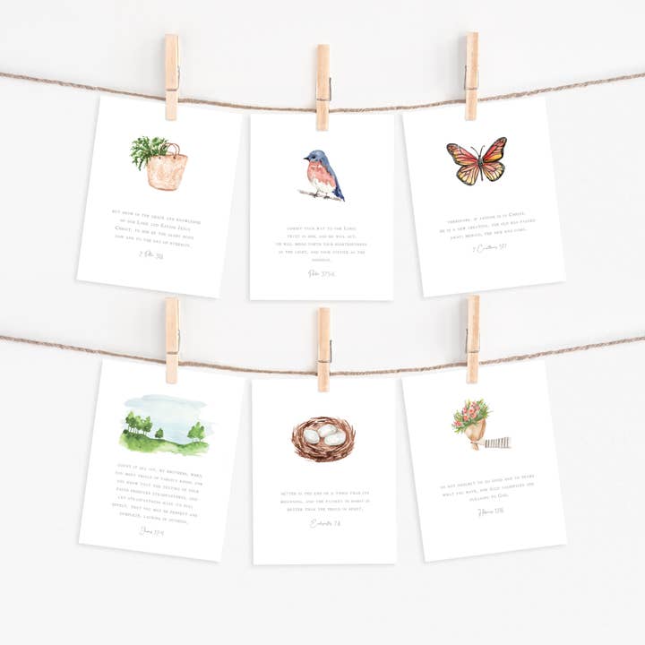 Me and Mary Shop - Wholesale Stationery/Notecard Set - Watercolor Bible Scripture Cards – SPRING 1