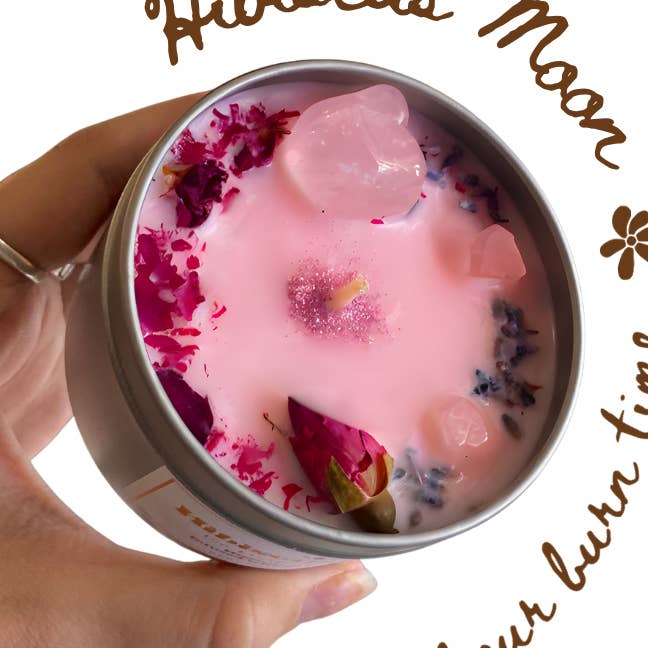 Hibiscus Moon Candle ~ Hibiscus & Peach for wholesale by Remi & Mars