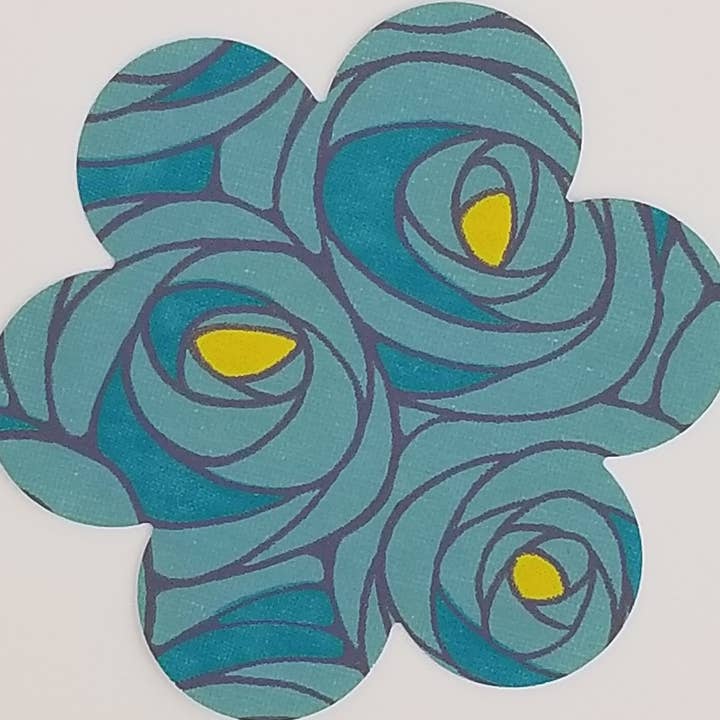 006 Blue Rose Chiyogami for wholesale by Sweet Space Studio