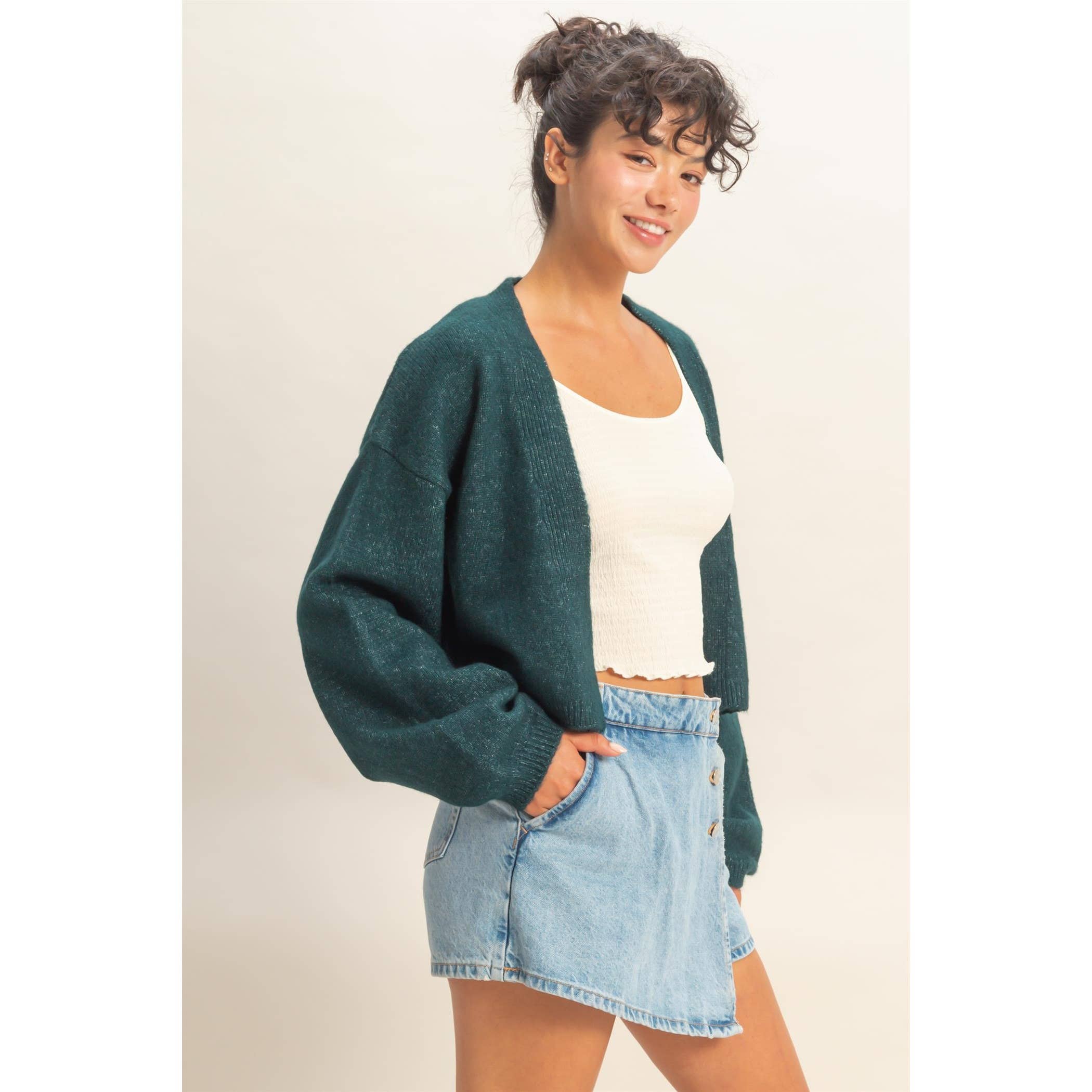 Double Zero - Vendita all'ingrosso Cardigan - Donna - Maglione cardigan aperto sul davanti19