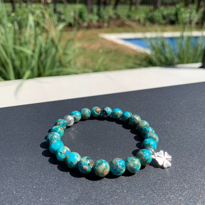 Pulsera Mala de jaspe imperial turquesa para venta al por mayor de Pink Moon by Tabitha