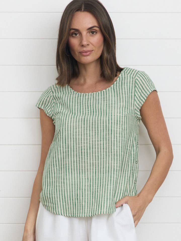 Remi Top - Green Stripe for wholesale on Faire0