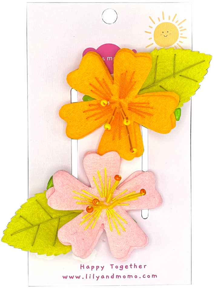 Bloemenbloem met kralen - Citrus en limoen voor wholesale door Lily and Momo