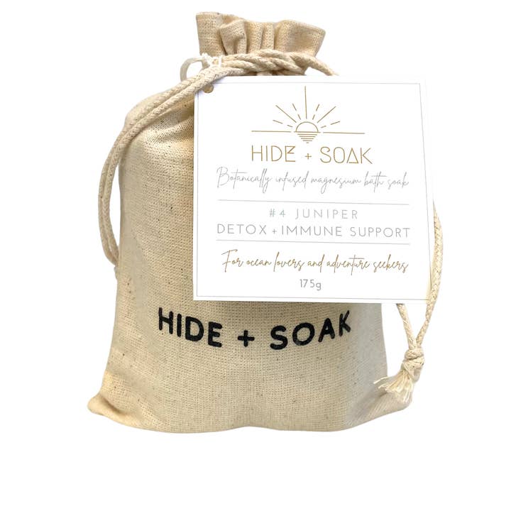 Hide + Soak | Luxurious Bath Salt Soaks & Magnesium Oil - Wholesale Bath Soak/Milk - #4 Juniper - Detox + Immune - Magnesium Bath + Foot Salts