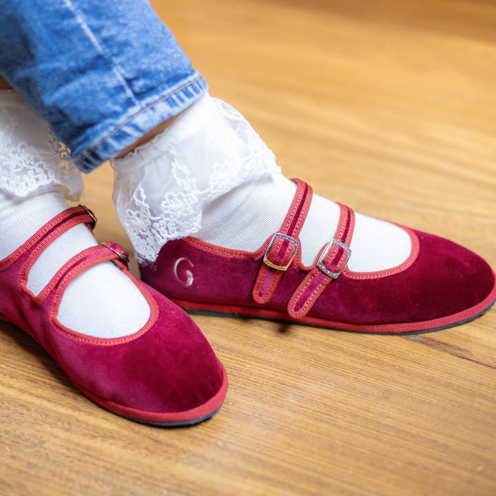 Gondolina Shoes - Wholesale Flats - Women's - Accademia Mary Jane double lace ballet flats1