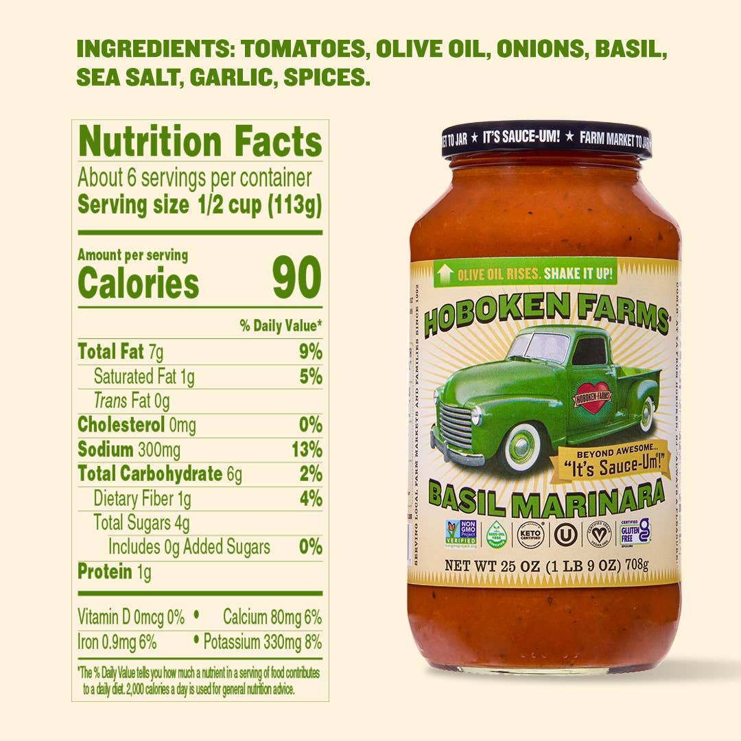 Hoboken Farms - Wholesale Pasta Sauce - Hoboken Farms Basil Marinara 6 Pack2