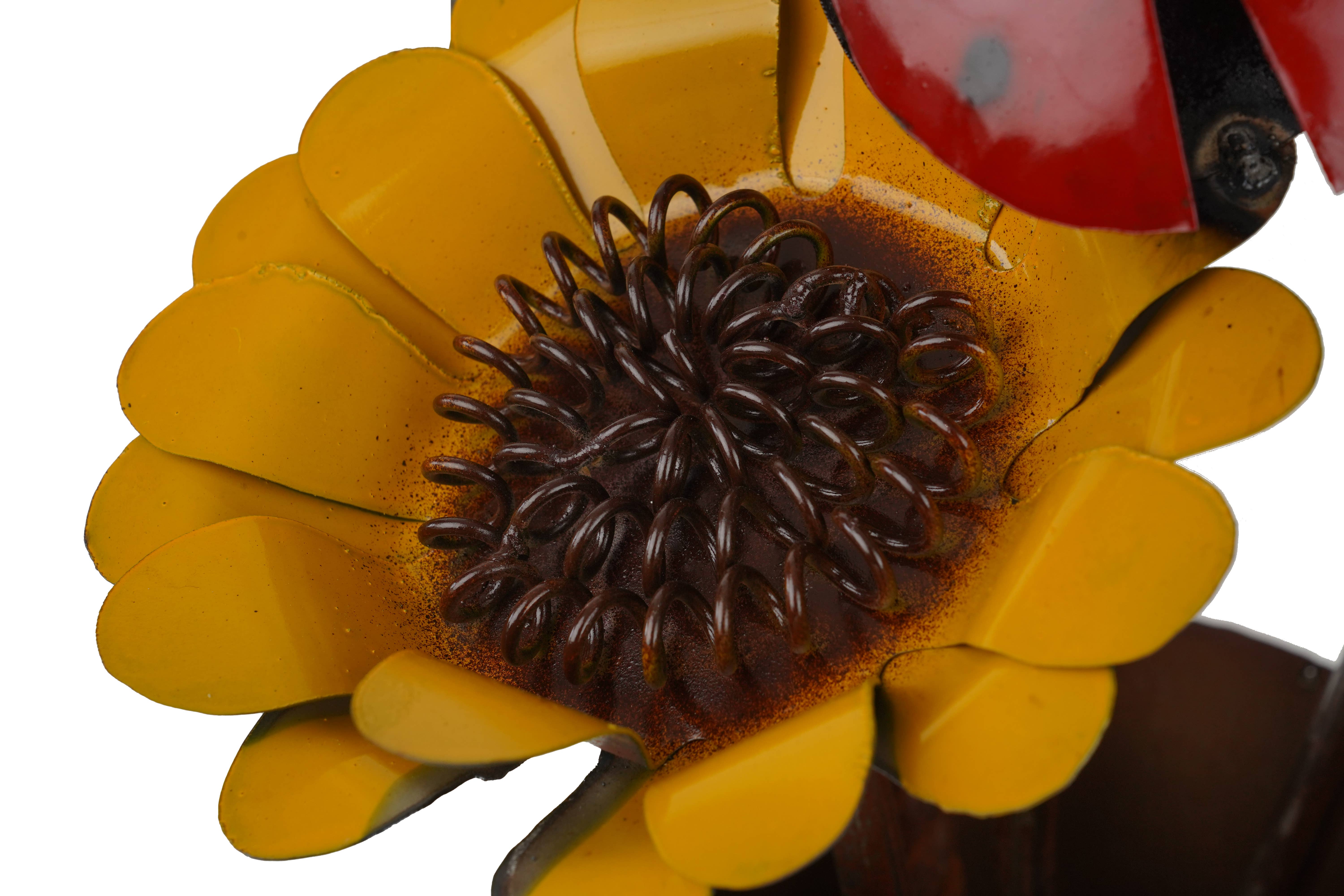 My Amigos Imports - Wholesale Plant Pot - Colorful Sunflower Planter-Garden-Metal-16x14 inch-Colorful10