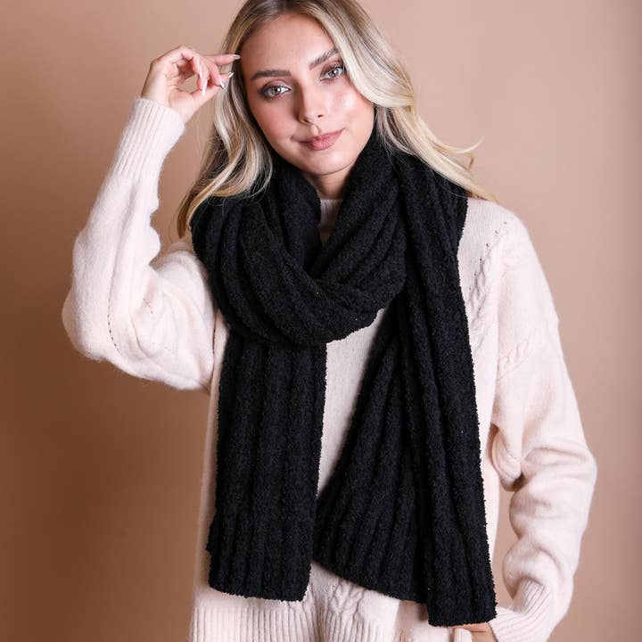 Leto Accessories - Wholesale Scarf - Women's - Warm & Cozy Boucle Knit Wrap Scarf – Soft & Snuggly 🥰