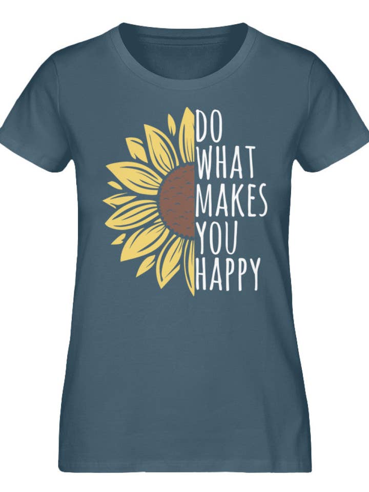 GARTENFAN - Wholesale Screen Printed T-Shirt - Women's - What makes you happy - women's premium organic shirt
