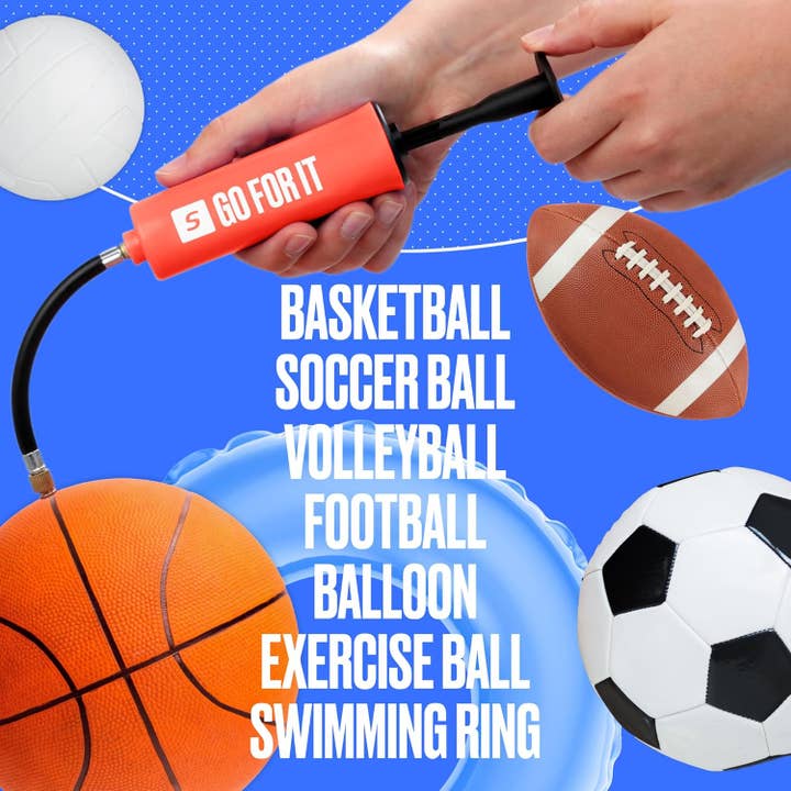 Sportbit - Wholesale Sporting Accessories - SPORTBIT Ball Pump for Sports Balls - Air Pump for Balls with 5 Needles, Basketball Pump, Soccer Ball Pump, Volleyball Pump, Football Pump