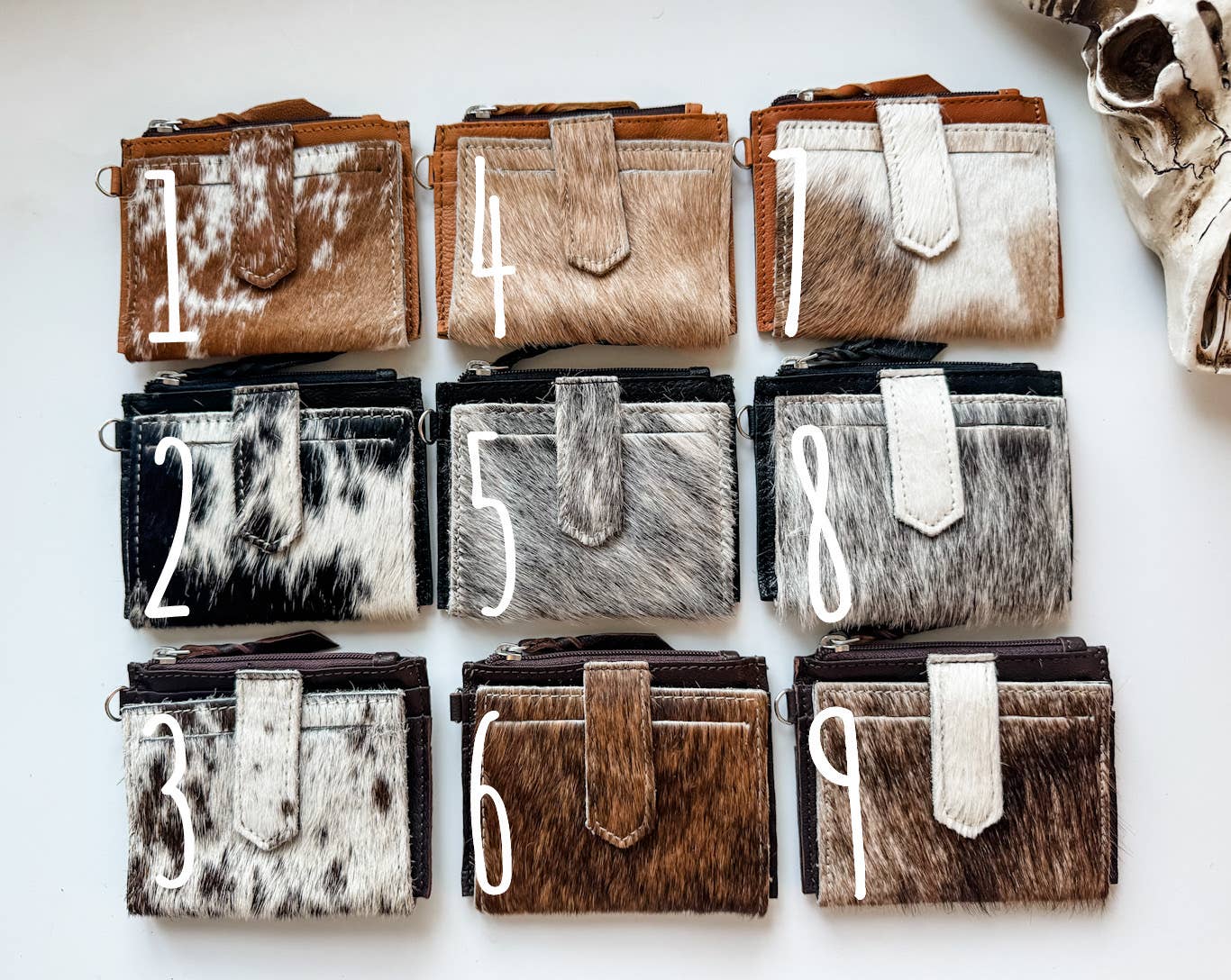 Boho Ranch Shop - Wholesale Wristlet - Dakota Wristlet Wallet - Western Cowhide Leather Credit Card12