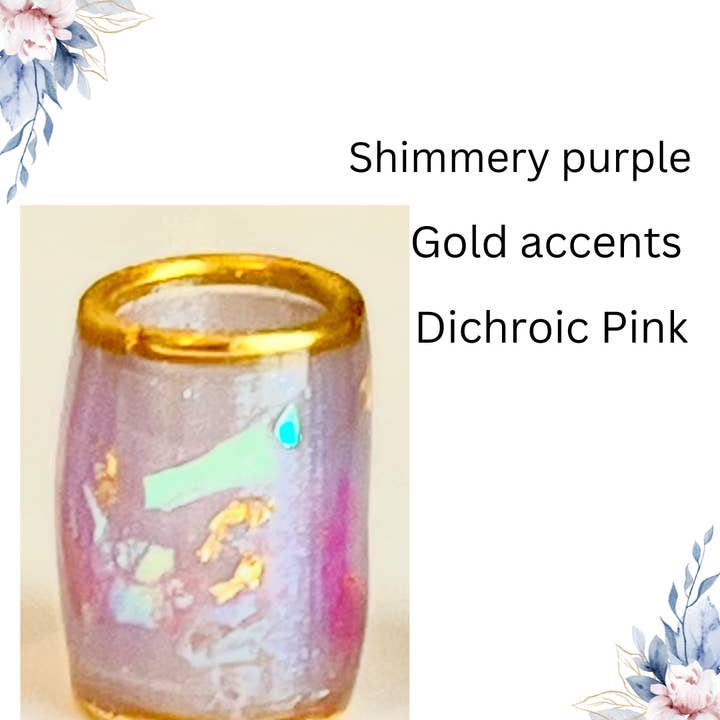 elevated loc jewelry - Wholesale Hair Accessories Set - Women's - Pink Dichroic Style Loc Bead Set of 5 2