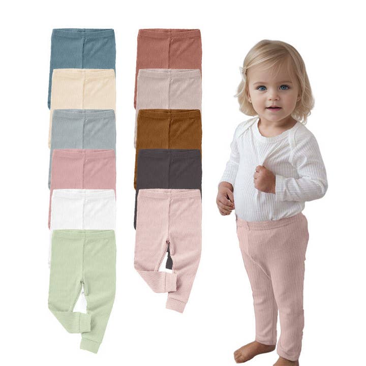 Leggings pour bébé en coton biologique uni Vêtements de boutique pour enfants unisexes pour la vente par shoplittleswan