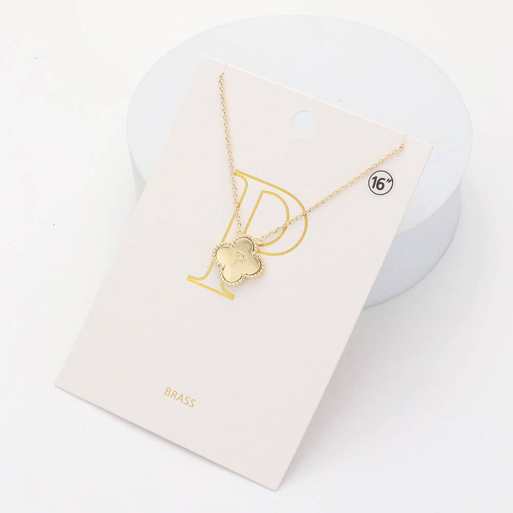 Sensibling Corp. - Wholesale Pendant/Charm Necklace - Quatrefoil Initial I Pendant Necklace
16