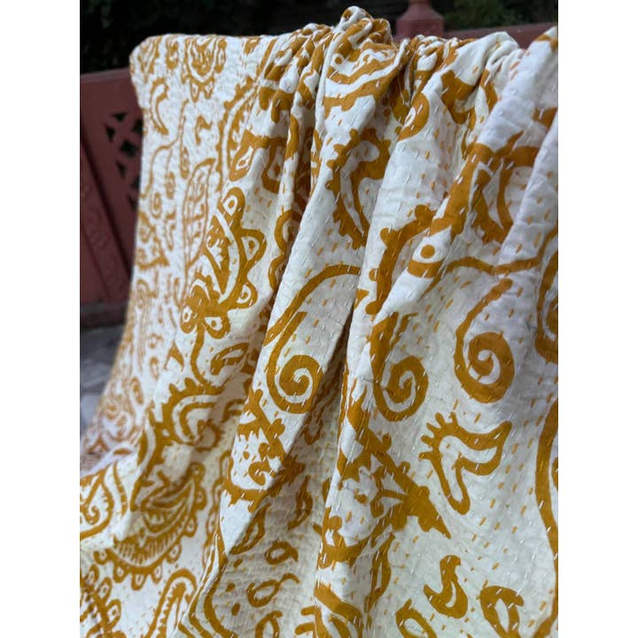 Bhawana Handicrafts – Engroshandel Quiltet tæppe – Tæppe Bloktrykt Bomuldspicnictæppe Kantha Quilt Tæpper1