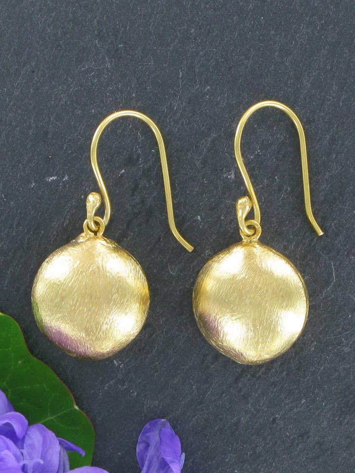 Brass Pebble Earrings for wholesale by Siren Silver Ltd