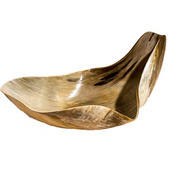 The African Home Goods - Wholesale Decoratief bord/schotel/kom - Decoratieve schaal met gebogen hoorn van Mamba - Licht