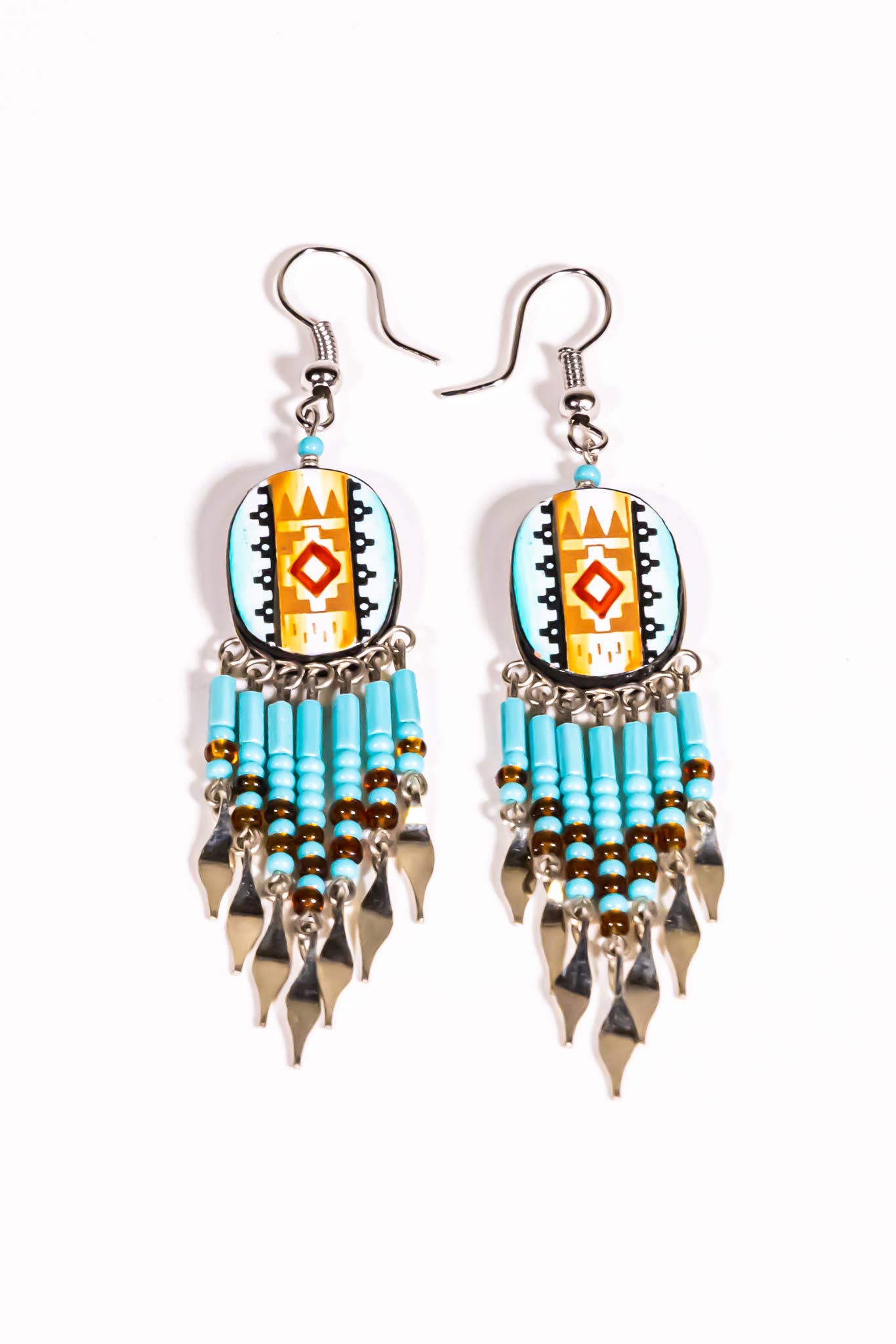 Shelley Enterprises Inc. - Vendita all'ingrosso Orecchini pendenti - 7601-Orecchini dipinti, fatti a mano con perline ceche19