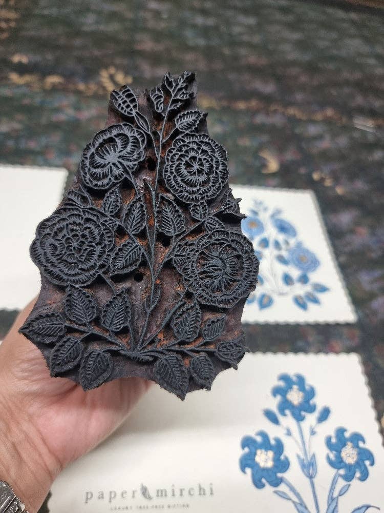 Paper Mirchi – Großhandel Grußkarten für den Alltag – Handblock-gedruckte Grußkarte - Gulab Dusky Pink5