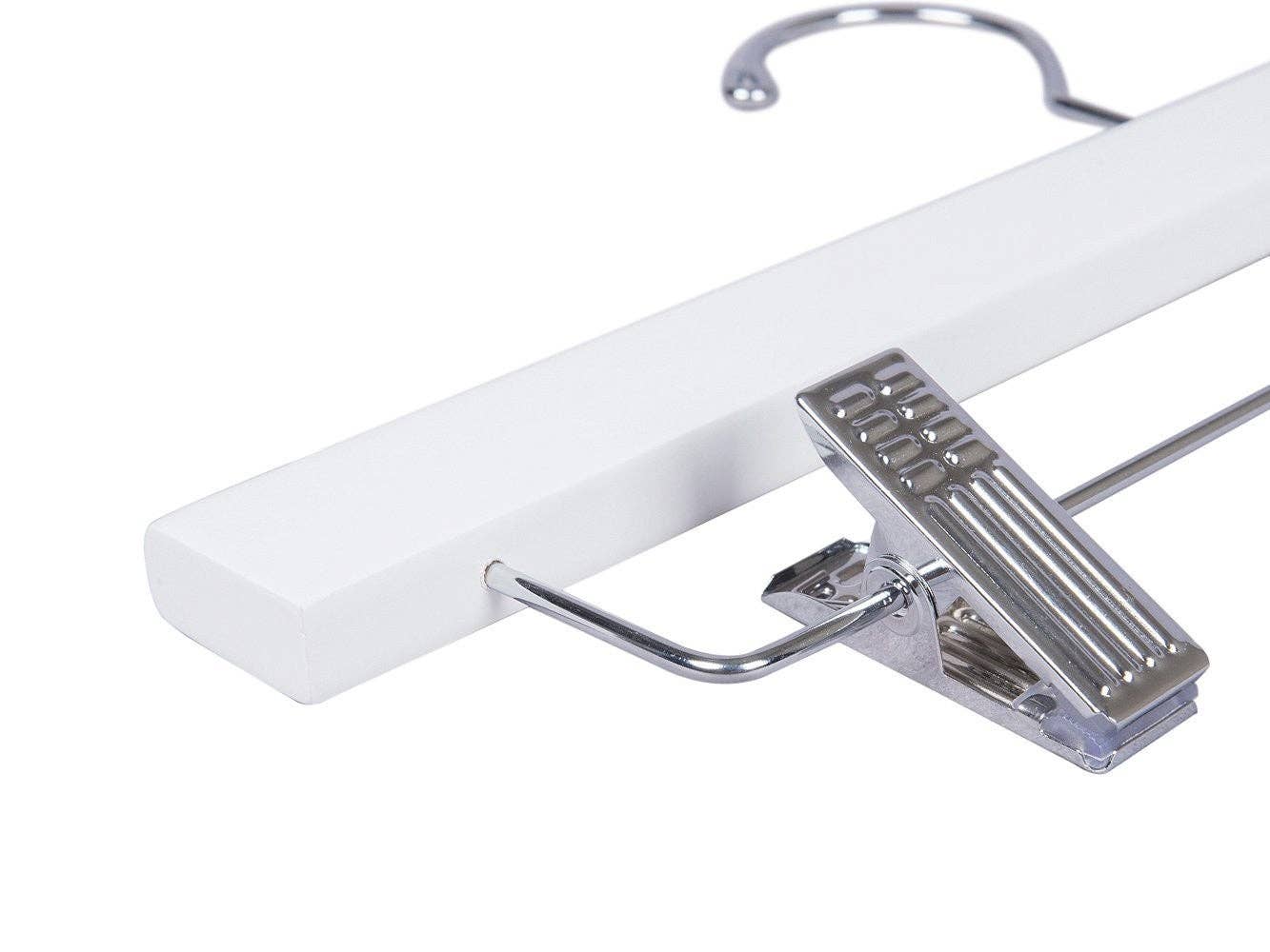 Only Hangers - Wholesale Clothes Hangers - White Wooden Pant-Skirt Hanger2