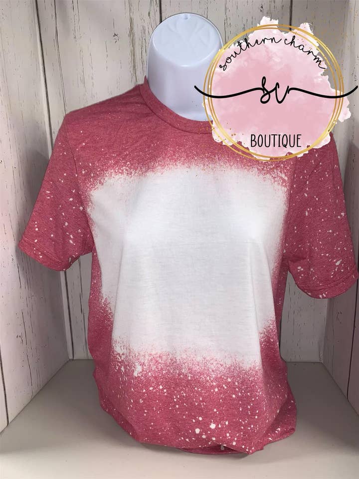 Heather Cardinal Blank Bleached T-Shirts für den Großhandel von Southern Charm Boutique