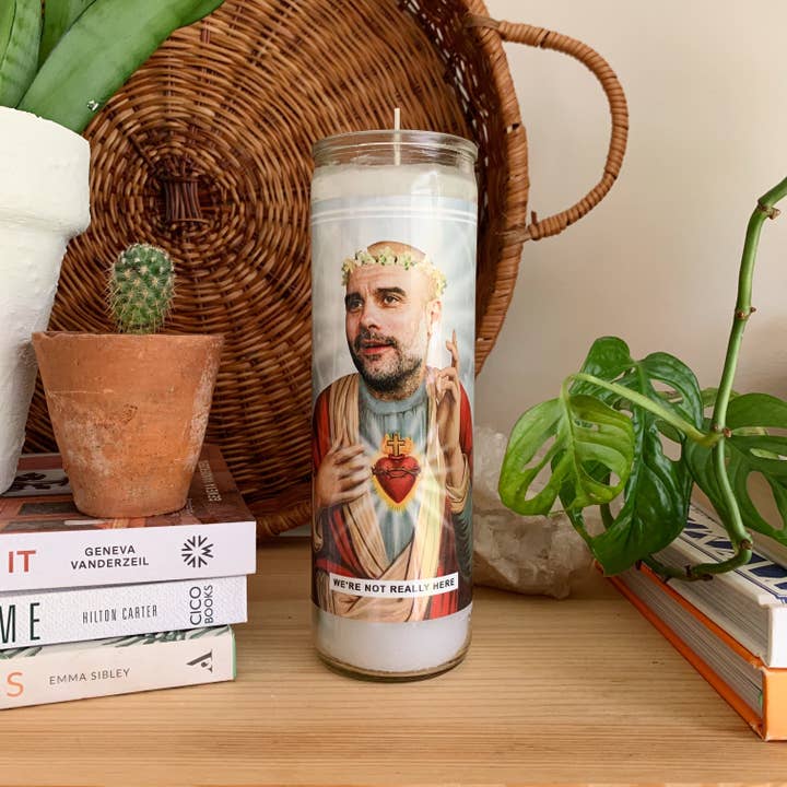 Saint Pep Guardiola Prayer Candle for wholesale by Ain't Saint