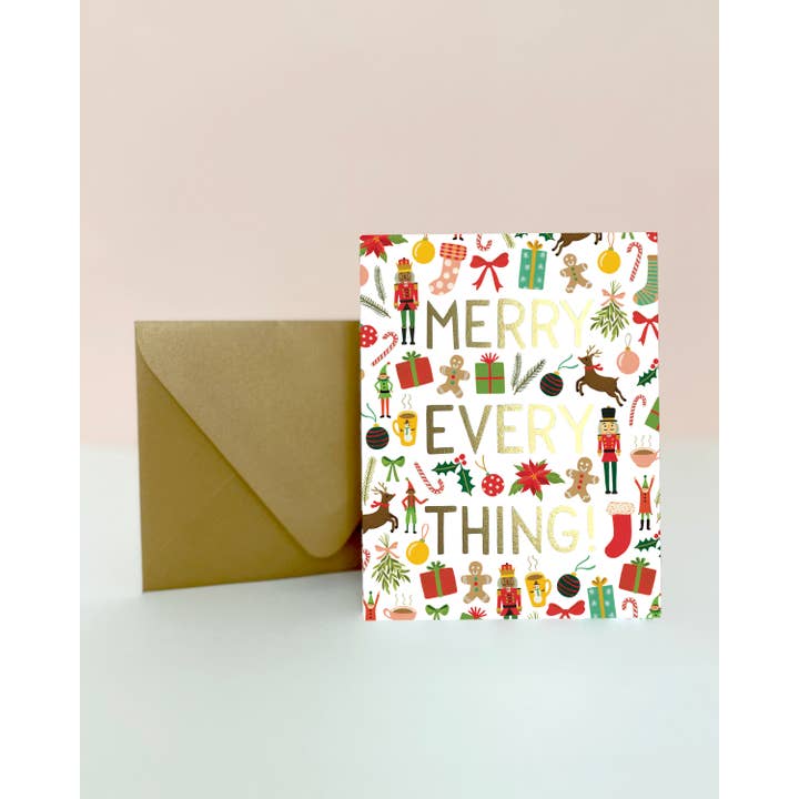 Yeppie Paper - Wholesale Christmas Card - Merry Everything Christmas Holiday Card *Foil Stamped*4