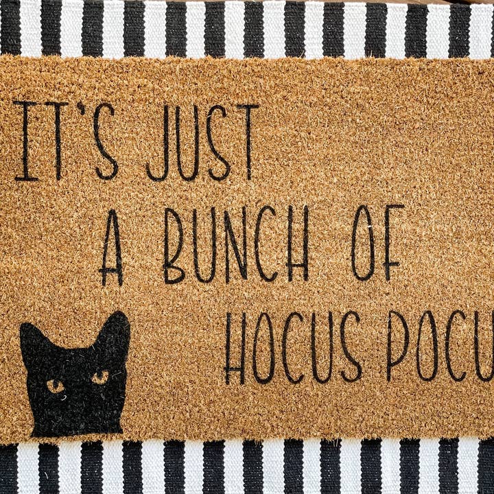 It’s Just a Bunch of Hocus Pocus Doormat, Halloween Doormat for wholesale by Rustic Culture