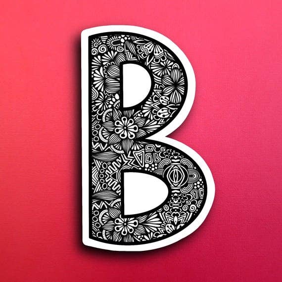 Zenspire Designs - Wholesale Sticker - Small Block Letter B (WATERPROOF)0