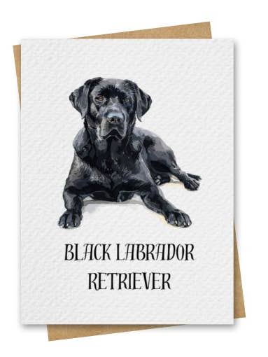 Watercolour Black Labrador Dog Card Includes Kraft Envelope for wholesale by Paper Kuts