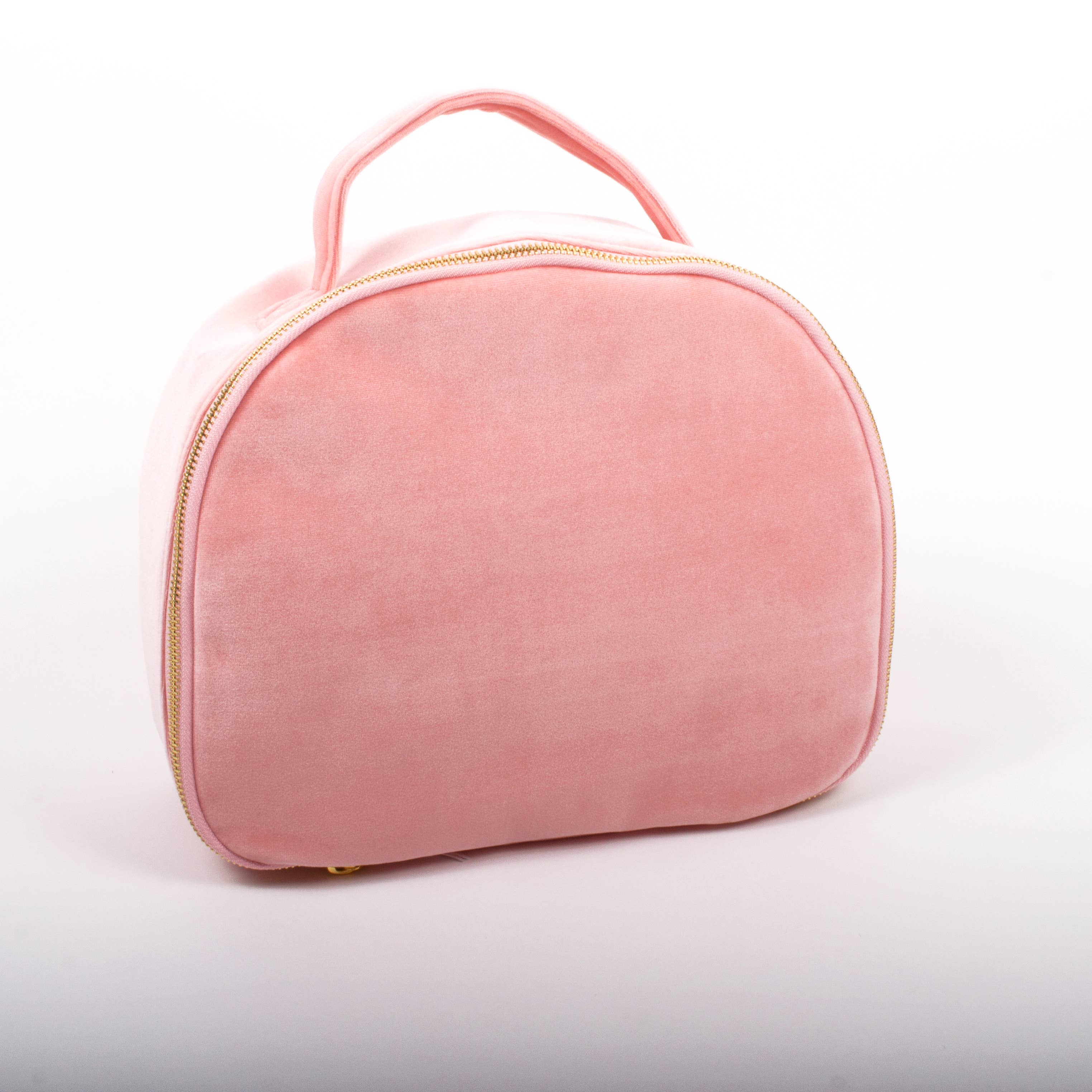 8 Oak Lane – Großhandel Schmink-/Kosmetiktasche – Eisenbahnkoffer aus Samt in Staubrosa0