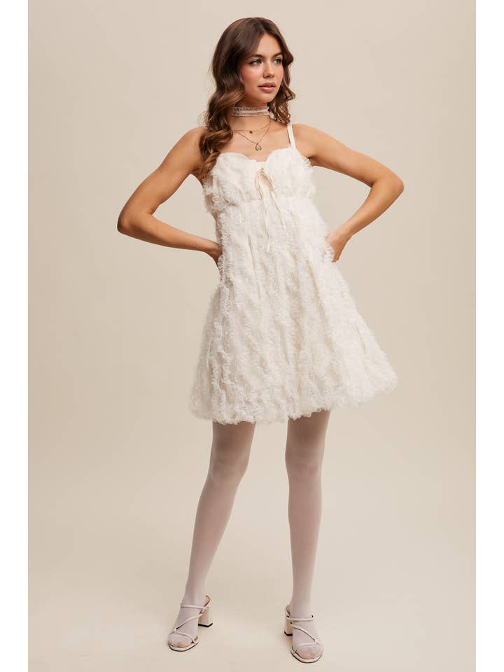 Listicle - Wholesale Dress - Women's - Fluffy Mesh Lace Layered Mini Dress9