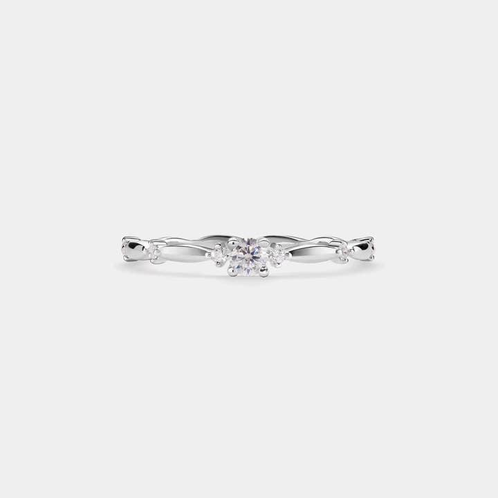 Perimade & Co. LLC - Wholesale Engagement Ring - Four-Prong Moissanite Engagement Ring in 925 Sterling Silver