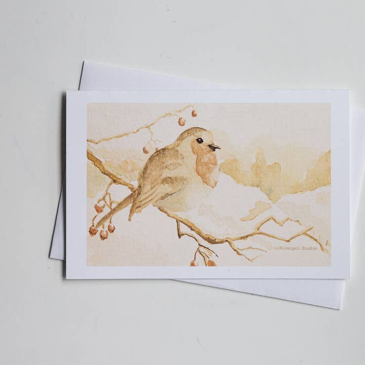 Winter-Robin-Karte für den Großhandel von Silvergull Studios