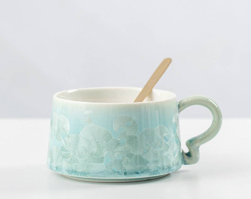 Gohobi （We cover U.S. import duties） – Großhandel Tee-/Kaffeetasse – Gohobi Kristallglasierte Kaffeetasse mit Untertasse 0132