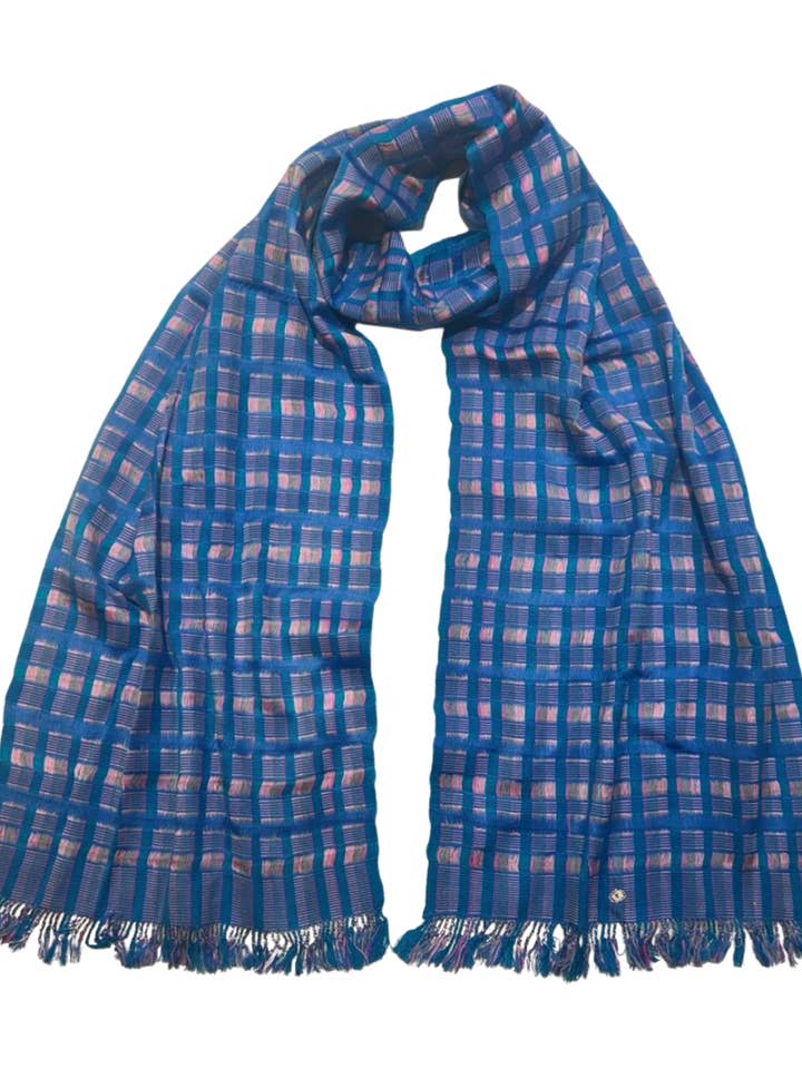 Blue Paro River Handwoven Scarf
for wholesale by César & Cruz