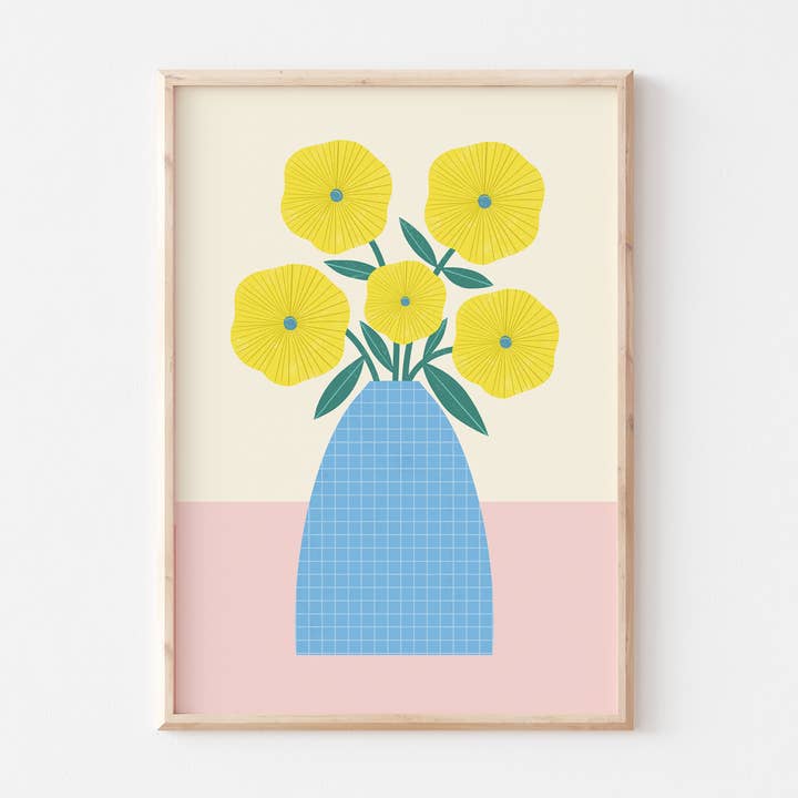 Yellow Flowers Art Print for wholesale by Melissa Donne Studio